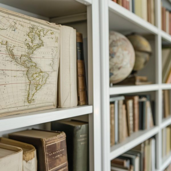 Antique World Map and Books