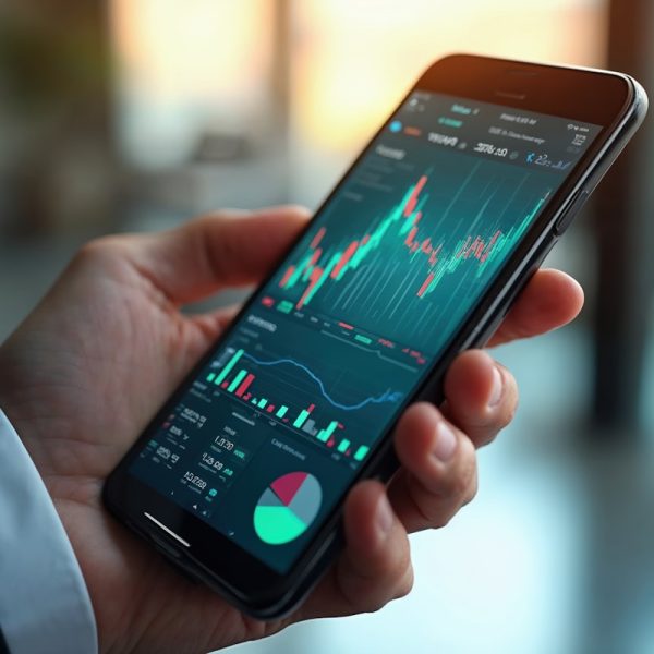 Financial Trading App Close-Up