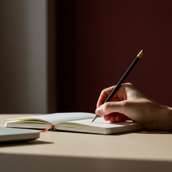 Hand Writing in Notebook