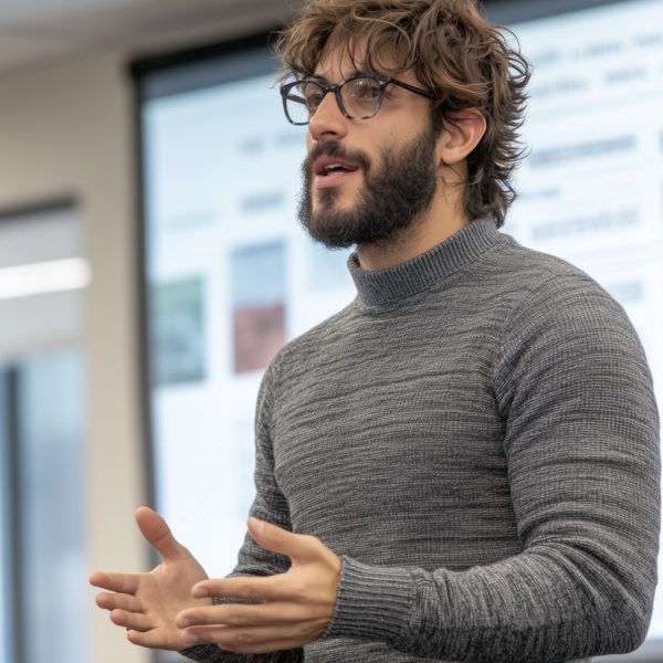 Man Speaking in Professional Setting (1)