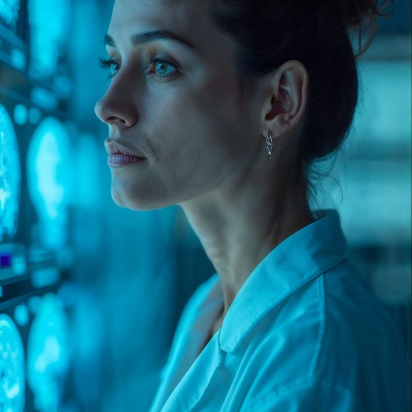Medical Professional Examining Brain Scans