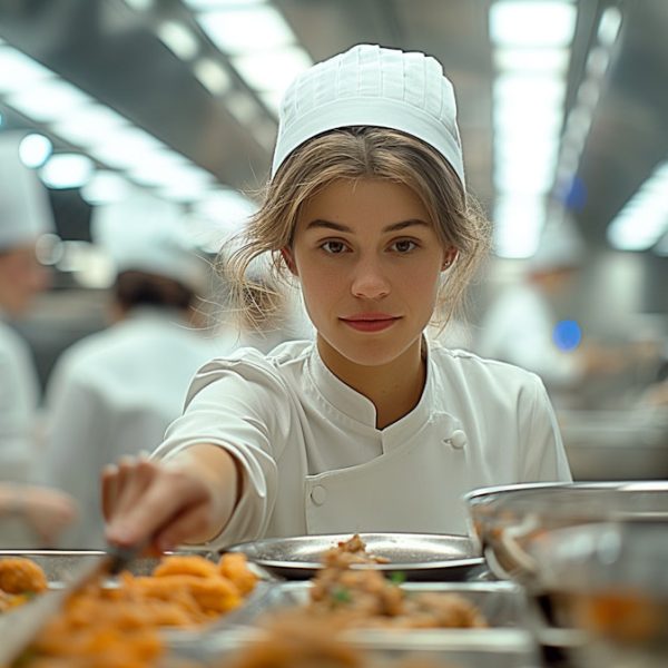 Professional Female Chef in Kitchen