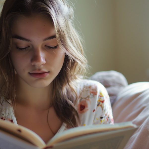Serene Woman Reading a Book