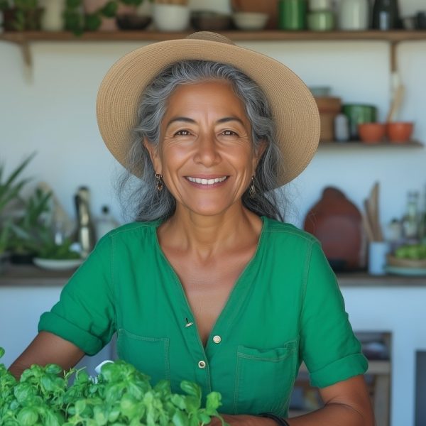 Woman with Plants